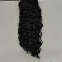 16 Inch Natural Black Water Wave Drawstring Ponytail for Black Women - Synthetic Hairpiece, Curly Wavy Extension, Natural Looking & Secure Hold, Easy to Install for Daily Party Use
