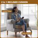 TANYOO Recliner Cushion for Elderly with Lumbar Support Pillow - 20x20x5 Inch Extra Thick Recliner Seat Cushion for Seniors Relief Back Pain and Tailbone Pain from Long Sitting Non-Slip Bottom Brown, 50x50x5 in