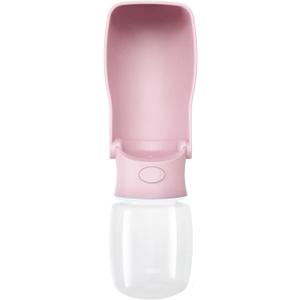 Portable Dog Water Bottle for Walking Portable Pet Water Bottles for Puppy Small Medium Large Dogs Water Dispenser Pet Water Bowl Dog Accessories (Pink 12 OZ)