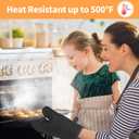 Oven Mitts, Oven Gloves Heat Resistant 500F with Non-Slip Silicone Surface Pot Holders, Kitchen Mitt with Soft Cotton Lining for Baking, Cooking, BBQ, Black, 1 Pair