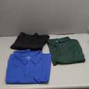 Real Essentials 3 Pack Men's Dry Fit Long-Sleeve Active Polo Shirt Casual Performance Golf Set 7, XXXL