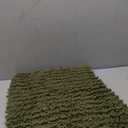 DEXI Bathroom Rug 20x32, Super Soft Thick Chenille Absorbent Bath Mat, Non Slip Machine Washable Fluffy Shag Bathmat for Tub, Shower Floor, Olive Green