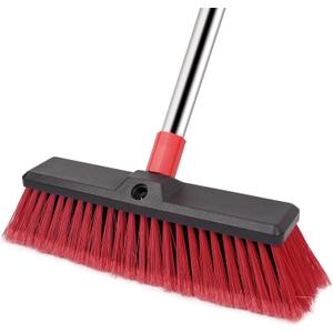 14 Push Broom Outdoor with 70 Long Handle - Heavy Duty Shop Broom for Garage, Patio, Driveway, Yard, Deck Cleaning
