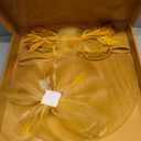 dressfan Wide Brim Fascinator Derby Hats for Women,20s Linen Detachable Flowers Big Fascinator Hat with Headband for Derby Church Wedding Tea Party,X38-Yellow
