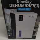 NineSky Dehumidifiers for Home, 95 OZ Water Tank, (1000 sq.ft) Dehumidifiers for Bathroom Bedroom Basement with Auto Shut Off,7 Colors LED Light(White)