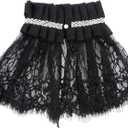 MYAYD Women's Black Lace Faux Renaissance Gothic Steampunk Medieval Victorian Ruffled Collar Accessories small cape (Black, M)