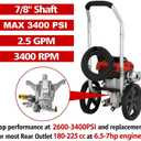 3400PSI Pressure Washer Pump Replacement 7/8'' Shaft Vertical Power Washer Pumps Replacements Pumps for Pressure Power Washer