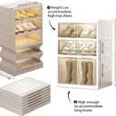 3-Tier Shoe Rack Organizer, Plastic, Floor Mount, for Closet, Storage System Shelf, Stackable, Collapsible, Portable, Magnetic, Drawer, 13.58 x 17.13 x 26.38 Inches, Rectangular