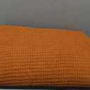 Bedsure 100% Cotton Blanket Queen Size for Bed - Breathable and Lightweight, Soft Cozy Textured Herringbone Woven Blanket for Summer Spring, Burnt Orange, 90x90 inches