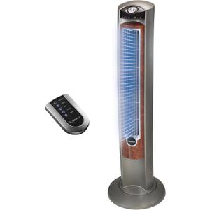 Lasko Oscillating Tower Fan with Remote, Quiet Floor Fans for Bedroom, 42", Woodgrain and Grey, T42954, 42.5"