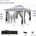 COBIZI 12x12 Pop up Gazebo on Clearance with Mosquito Netting, carpas para Patio Deals, Outdoor Canopy Tent with Portable Carrying Bag, Patio Gazebo for Garden Backyard & Lawn & Beach, Grey