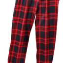 Storeofbaby Boys Casual Plaid Pants Loose Elastic Waist Long Trousers with Pockets (Small, Red Black)