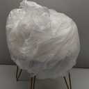 GREENSTELL Small Vanity Stool Chair with Storage and Folding Back, 13" x 13" x 17.7" Faux Fur Soft Ottoman for Teenager, 4 Metal Legs with Anti-Slip Feet, Furry Padded Seat for Makeup, Bedroom, White