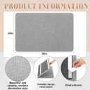 Hahafelt 36"x 24"Linen Fabric Bulletin Board Pinboard for Walls Display Frameless Pinboard Display Notice Memory Board for Office Walls Home Kitchen Easy to Install(Grey)