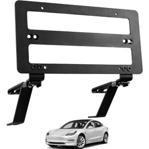 2024 Tesla Model Y Front License Plate Holder & Frame Mount Bracket No Drill No Adhesive Height-Adjustable US-Made License Plate Holder for Tesla Model Y 2020-2024 OEM-Compatible Accessories