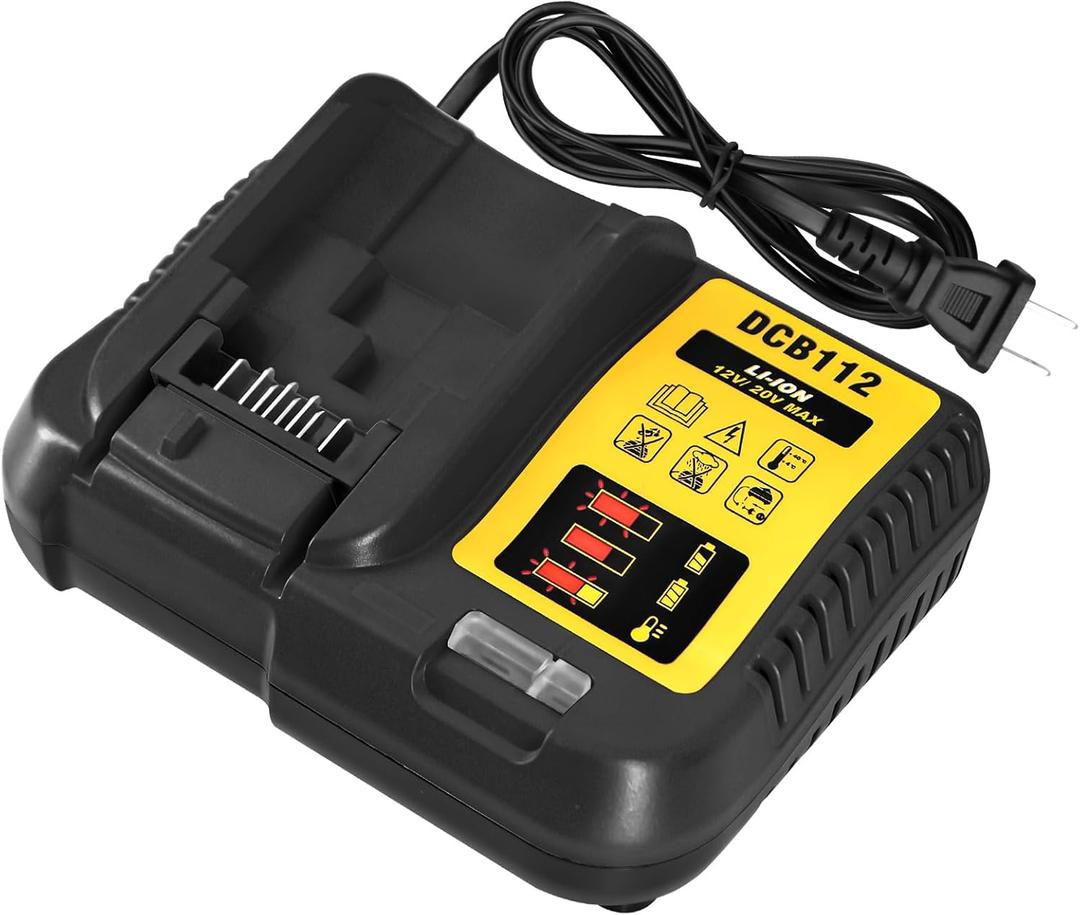 DCB112 for Dewalt Battery Charger Replacement for Dewalt 12V 20V Max Lithium-Ion Battery DCB205 DCB112 DCB201 DCB200 DCB208 DCB206