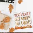 2 x Fall Home Decor, Autumn Wooden Sign Decor Desk Sign Sweater Weather Wooden Block Sign Rustic Home Shelf Wall Decoration