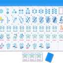 160 Pcs Chinoiserie American Mahjong Only, 1.2 x 0.8 Inches Blue Melamine Mahjong Tiles, Hand Carved Pattern for Mah Jong Games, Adult Classic Board Games, Beginners, Mah Jong Lovers