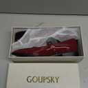 Mary Jane Shoes Women Chunky Low Heels Buckle Strap Pumps Womens Closed Pointed Toe Ballet Flats Causal Daily Dress Shoes Size 8, burgundy