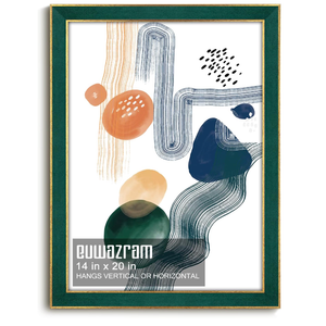 euwazram Suede 14x20 Frame - Single Frame, Christmas Elegant Green 14 x 20 Poster Frame, 14x20 Picture Frame for Artwork Puzzles Photos and Movie Posters