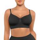 FeelinGirl Bralettes for Women No Underwire Supportive Full Coverage Basic Comfort Bra Black  XXL 