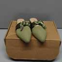 Tilocow Knit Mules for Woman Pointed Toe Flats Bow Mules Slip On Slides Flats Shoes Women Dressy Comfortable (8, Green)