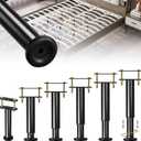 6 Pcs Adjustable Height Bed Support Legs, 6-9 Inch Metal Under Bed Frame Support Legs, Extra Sturdy Bed Legs Replacement Parts with Rubber Non-Slip Base for King Queen Frame Wooden Center Slat