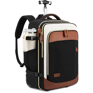 LOVEVOOK Rolling Backpack for Women, 50L Travel Backpack with Wheels, Carry on Luggage for Men, 17.3 Inch Wheeled Laptop Bag, Flight Approved Personal Item Suitcase Size: XLarge-18.5 Inch-50L-1Pcs with Wheels