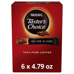 Nescafe Taster's Choice, House Blend, Instant Coffee Packets, Light Roast, 80 Singles Per Box (Pack of 6) (EXP 11/30/26)