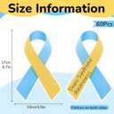 60 Pieces Down Syndrome Awareness Accessories Bulk Down Syndrome Awareness Paper Ribbons Social Event Supplies for Donation Support Care Decorations Men Women, 4 x 7 Inches