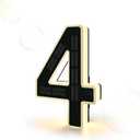 ISUNMEA 6.7 Inch Solar Lighted House Numbers for Outside, Light Up Waterproof LED Address Signs for Houses, Backlit Illuminated Exterior Modern House Numbers Light (4-Black, 6.7IN)