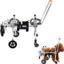 Dog Wheel Chair, Adjustable 4 Wheel Pet Wheelchair with Handle for Small and Medium Sized Cats/Dogs, Dog Wheelchair Cart for Front Leg Arthritis, Weak Limbs (S)