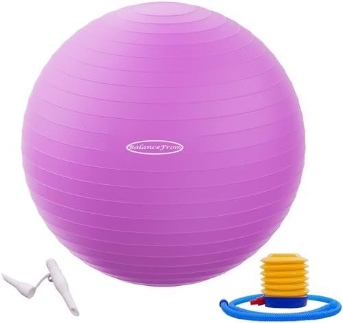Fitvids Anti-Burst and Slip Resistant Exercise Yoga Fitness Birthing Ball with 2,000-Pound Capacity, Multiple Colors and Sizes