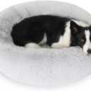JOLLYVOGUE Dog Bed, Calming Anti-Anxiety Large Dog Bed, Fluffy Donut Cushion for Medium and Large Pets (30")
