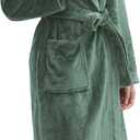 Amorbella Premium Plush Robe for Women Long Fluffy Fleece Robe Winter Warm Bathrobe with Pockets (L)