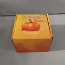 3 Wick 14oz Pumpkin Scented Orange Candle in Glass Jar with Lid, Large Fall Colored Aromatherapy Gift Candle for Harvest Halloween Home Table Decoration - 60-70 Hours Burning Time