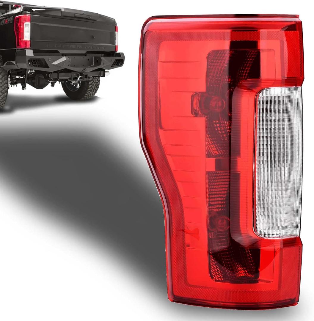 Nakuuly Tail Light Assembly Compatible With 2017 2018 2019 Ford F250 F350 Super Duty without Blind Spot W/O LED Left Driver Side Taillight Rear Brake Lamp with Bulb # HC3Z13405D