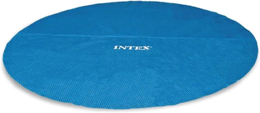 INTEX 28013E Solar Pool Cover: for 15ft Round Easy Set and Metal Frame Pools  Insulates Pool Water  Reduces Water Evaporation  Keeps Debris Out  Reduces Chemical Consumption
