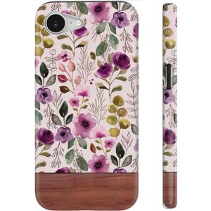 for iPhone 16e Case Cute – Wireless Charging Compatible – Dual-Layer Shockproof Protection with Stylish Wildflower Design – Protective Cover for Women - Custom Floral Wallpaper