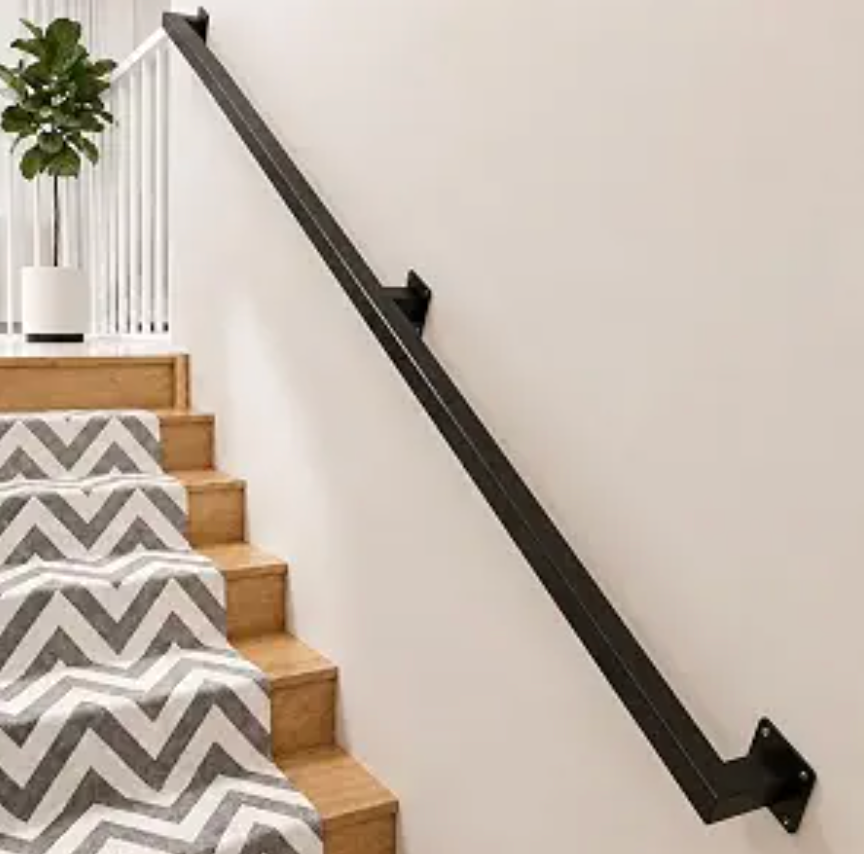 6FT Stair Railing Indoor Outdoor, 500LB Heavy-Duty Wall Mounted Handrail
Black Iron Pipe, Rust-Proof. Slip-Resistant, Simple Setup. Fits Stairs, Decks, Porches, Garages, Lofts, Gardens, Corridors.