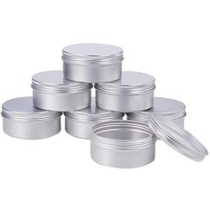Qixivcom 10 Packs 5 Oz 150ml Round Tin Cans Aluminum Tin Screw Top Lid Metal Steel Tins Empty Cosmetic Sample Container Storage Organization for DIY Salve Crafts Spices Candies Tea Accessories