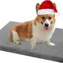 EMPSIGN Stylish Dog Bed Mat Dog Crate Pad Mattress Reversible (Cool & Warm), Water Proof Linings, Removable Machine Washable Cover, Firm Support Pet Crate Bed for Small to XX-Large Dogs, Grey (M(29"*18"*3"))