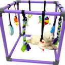 DOZZOPET Puppy Play Gym for Small Dogs with 8 Hanging Toys, Jungle Playground with Interactive Funny Enrichment Toys to Keep Them Busy, Purple