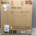 keny 29"-42.5" Baby Gate for Stairs, Auto Close Safety Dog Gate, Pressure Mounted Easy Walk Through Pet Gate for Doorways, Durable Stair Gate, 30" Tall, White