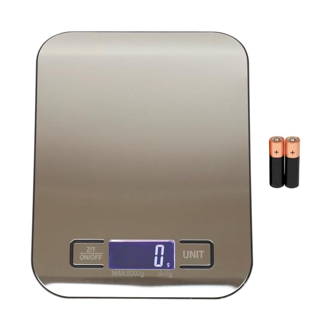 BUY INFood Scale, Stainless Steel Digital Kitchen Scale for Grams and Ounces, for Dieting, Baking, Cooking, LCD Display, Tare Function, 11 lb Capacity