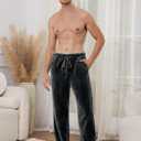 2 Pack Mens Plush Pajama Pants, Fluffy Warm Fleece Sleep Pj Soft Lounge Bottoms with Pockets for Winter (XXL)