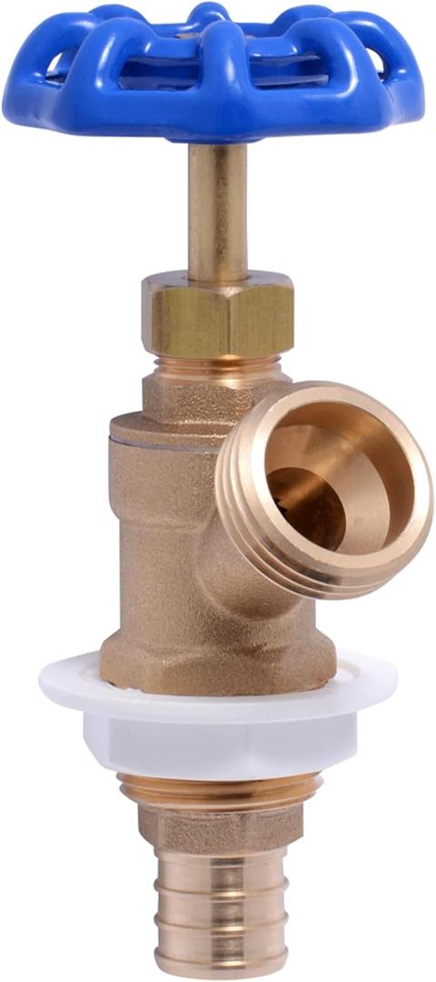 SharkBite 3/4 x 3/4 Inch MHT Brass Crimp Boiler Drain Valve, PEX Pipe, PE-RT, 25494Z