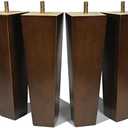 AORYVIC Wood Furniture Legs 8 inch Sofa Legs Set of 4 Square Replacement Legs Brown for MCM Ottoman Armchair Recliner Coffee Table Dresser
