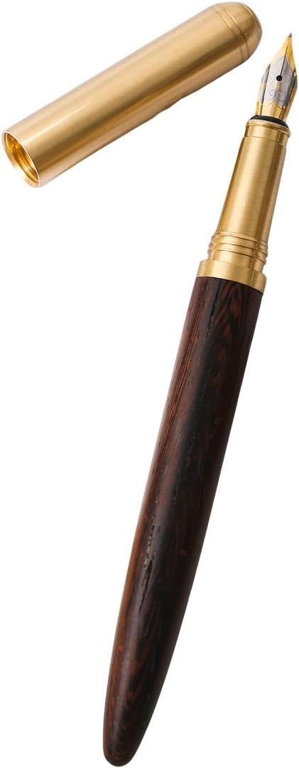 Bamboo Wood Fountain Pen with Ergonomic Grip Polished Steel Nib Ideal for Any Writing Calligraphy Fashionable Leather Gift Box Best Pen Gift Set for Men Women Professional Executive Office Nice Pen