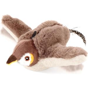 Interactive Chirping Bird Cat Toys - Flying Birds Cats Toy with Flapping Wings, Realistic Electric Sparrow Pet Plush Toys, Relieving Boredom Flying Bird Cat Toys for Indoor Cats